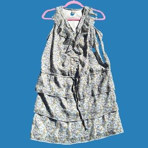 Sz M Mossimo floral ruffle dress with attached tie 💐